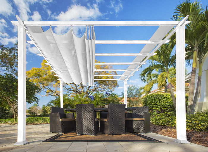 Paragon Outdoor Backyard Structure Soft Top with Aspen Frame Pergola 11' x 11'