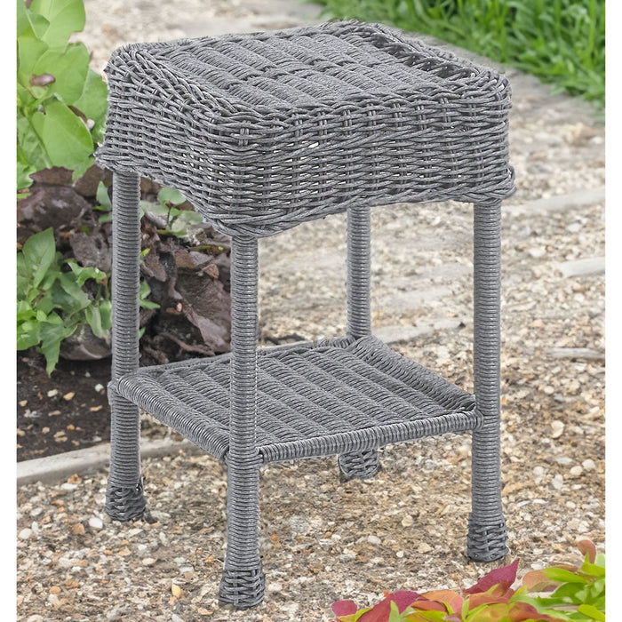 Outdoor Side Table – Resin Wicker & Steel – Maui
