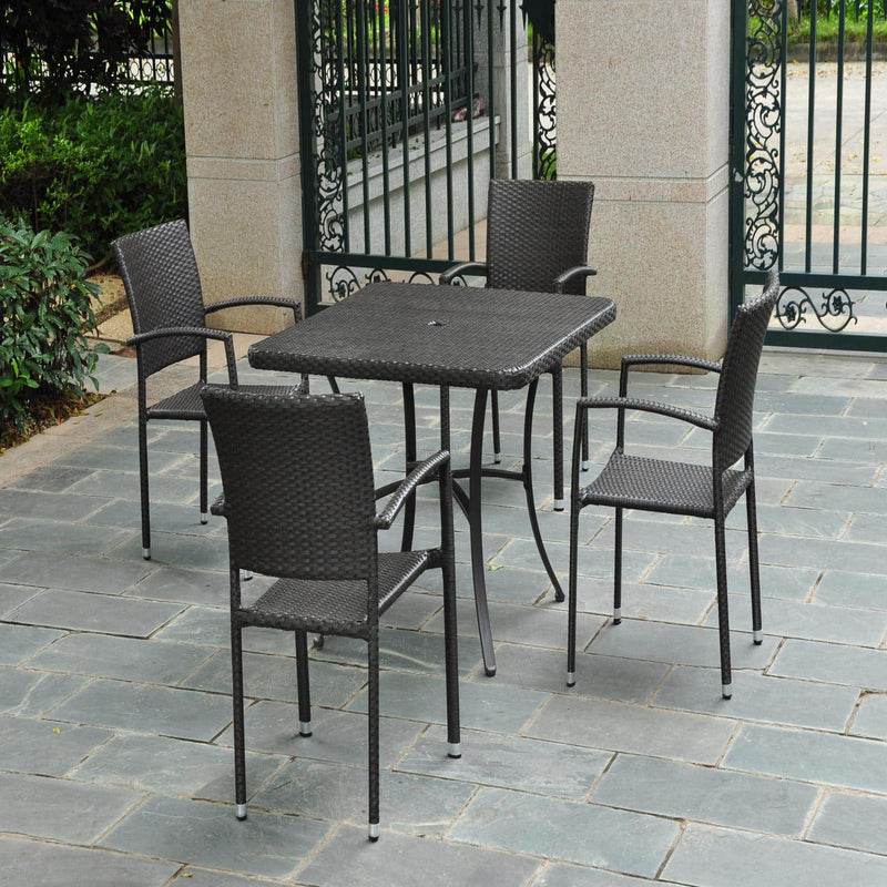 Outdoor Dining Set – 5 Piece – Resin Wicker & Aluminum - Barcelona
