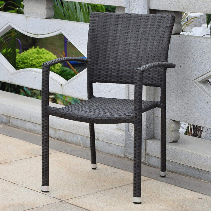 Outdoor Dining Chair – Square Back – Resin Wicker & Aluminum - Barcelona