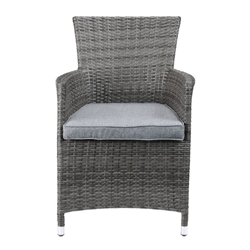 Acme Tashelle 3Pc Patio Bistro Set in Gray Gray Wicker Finish 45000