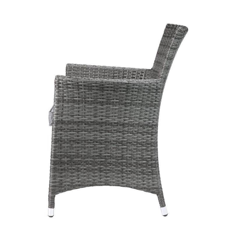 Acme Tashelle 3Pc Patio Bistro Set in Gray Gray Wicker Finish 45000
