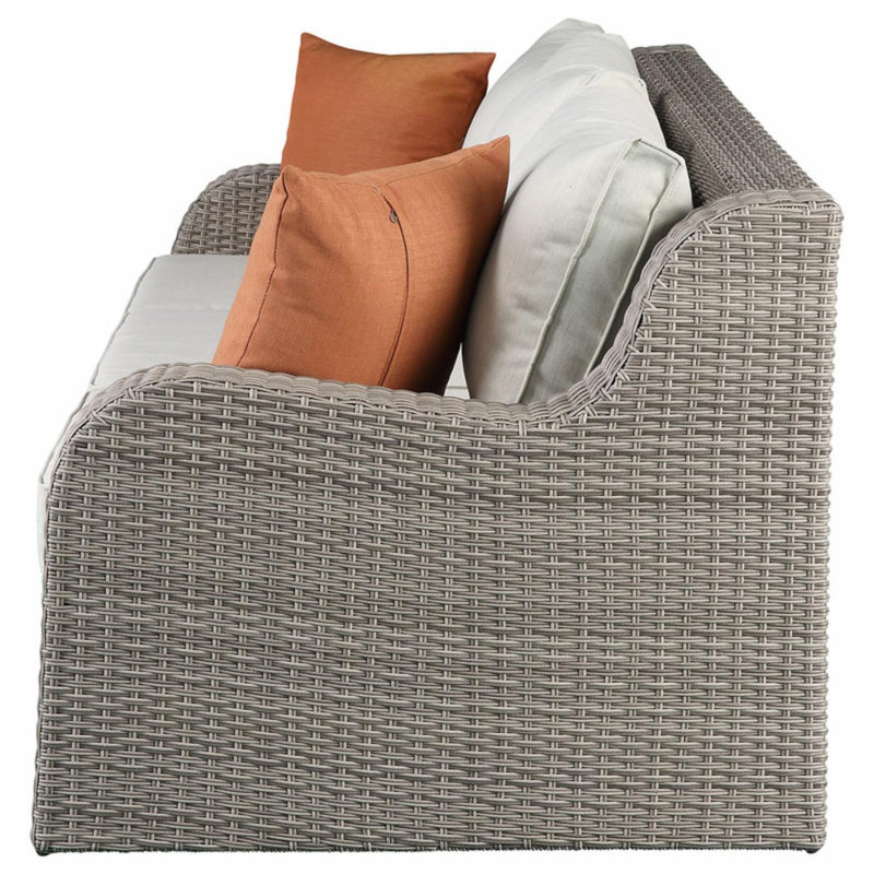 Acme Salena Patio Sectional, 2 Ottomans w/ 2 Pillows in Beige Gray Finish 45010