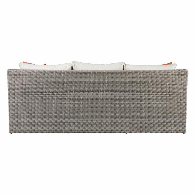 Acme Salena Patio Sectional, 2 Ottomans w/ 2 Pillows in Beige Gray Finish 45010