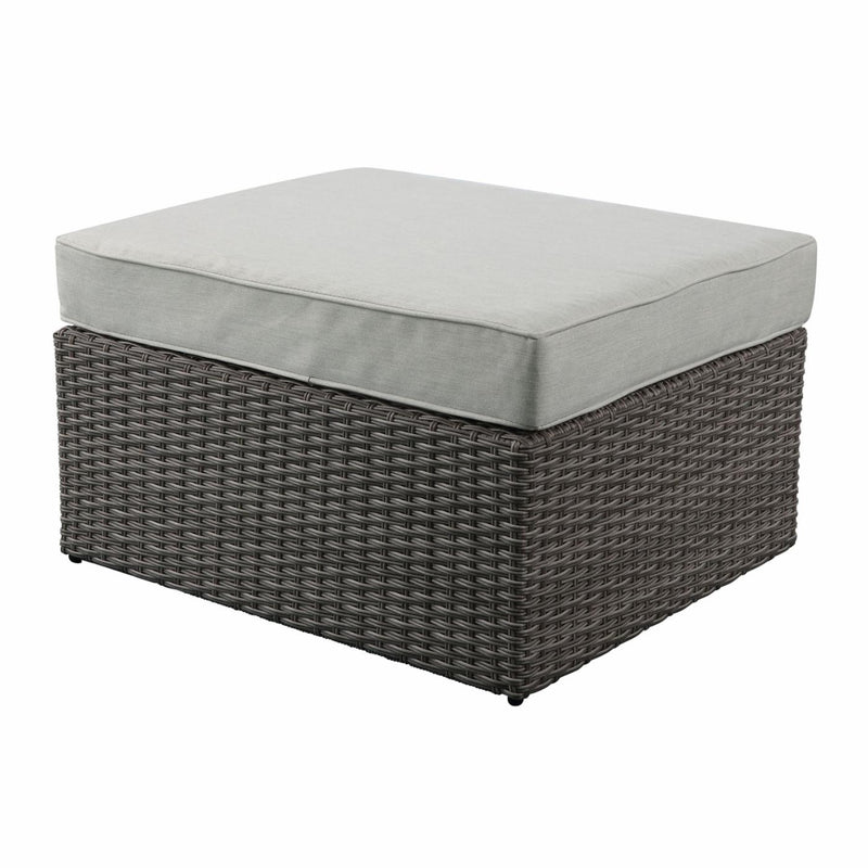 Acme Salena Patio Sectional, 2 Ottomans w/ 2 Pillows in Beige Gray Finish 45010