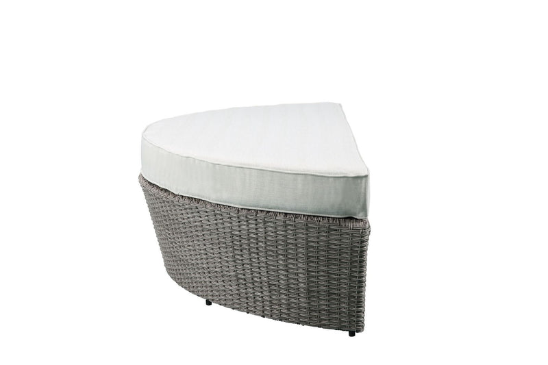 Acme Salena Patio Canopy Sofa and Ottoman in Beige Gray Wicker Finish 45025