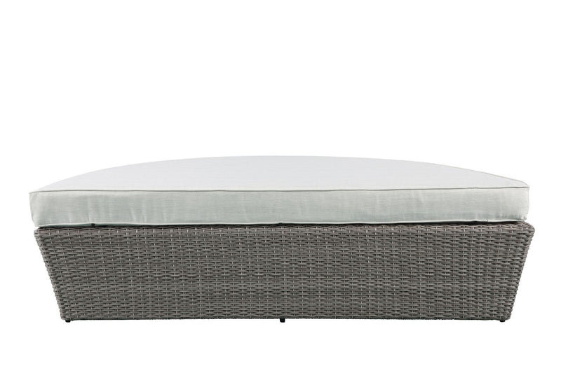 Acme Salena Patio Canopy Sofa and Ottoman in Beige Gray Wicker Finish 45025