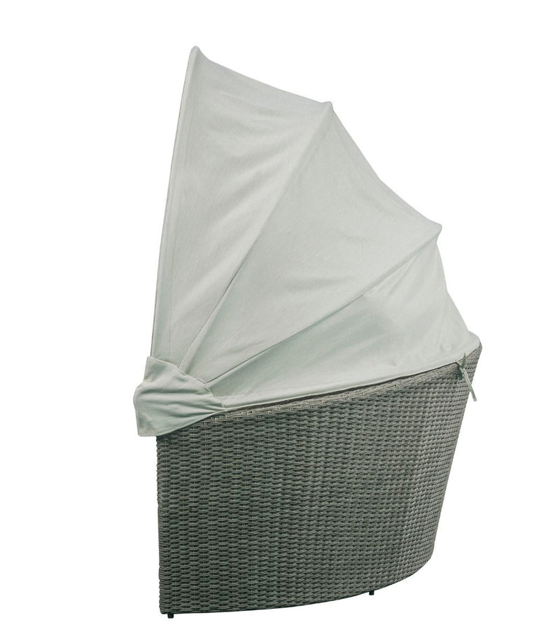 Acme Salena Patio Canopy Sofa and Ottoman in Beige Gray Wicker Finish 45025