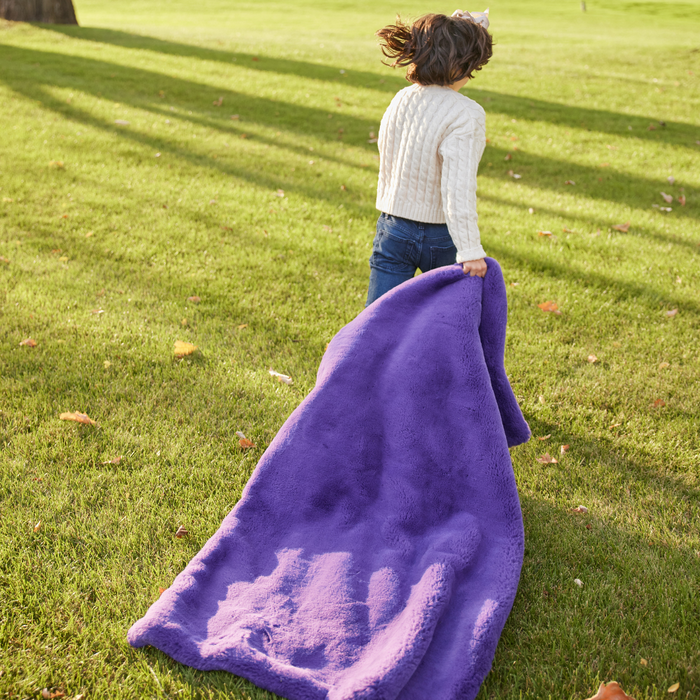 Orange Faux Fur Long Lap Blanket