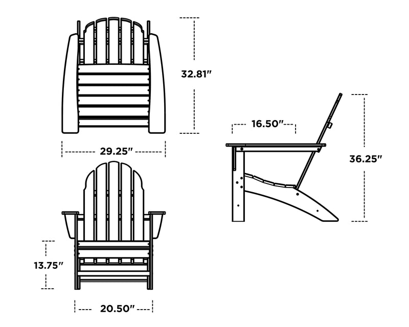 Polywood Vineyard Adirondack Chair