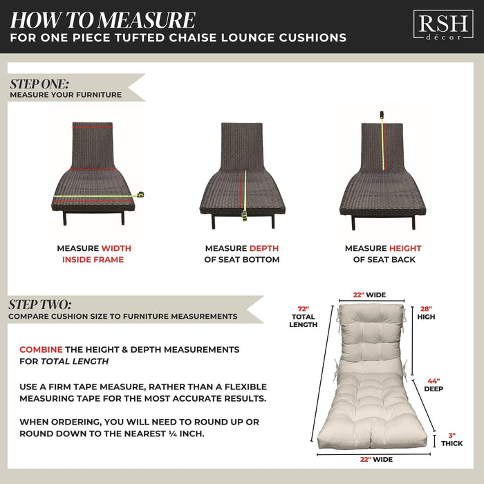 RSH DECOR: Sunbrella Tufted Chaise Lounge Seat Cushion