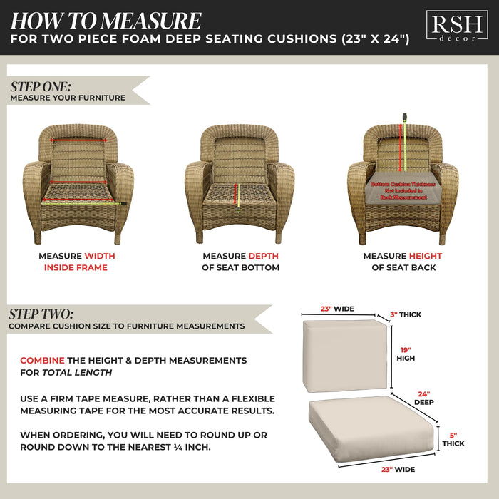 RSH DECOR: Sunbrella Deep Seating Foam Cushion Set