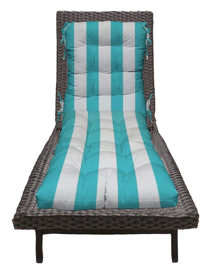 RSH DECOR: Tufted Chaise Lounge Seat Cushion  | All-Weather Spun Fabric