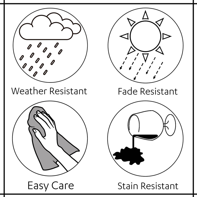 Sweet Summer Living Outdoor/Indoor Sunbrella Throw Pillows Square Set of 2 Pieces 18"x18" Canvas Navy - Cover Only, Insert Not Included