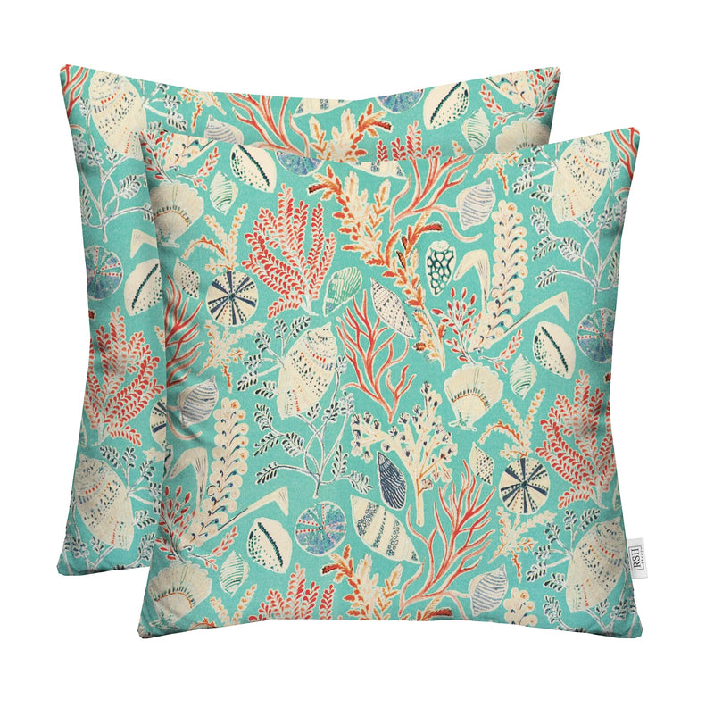 RSH DECOR: Square Throw Pillows Set of 2  All-Weather Spun Fabric
