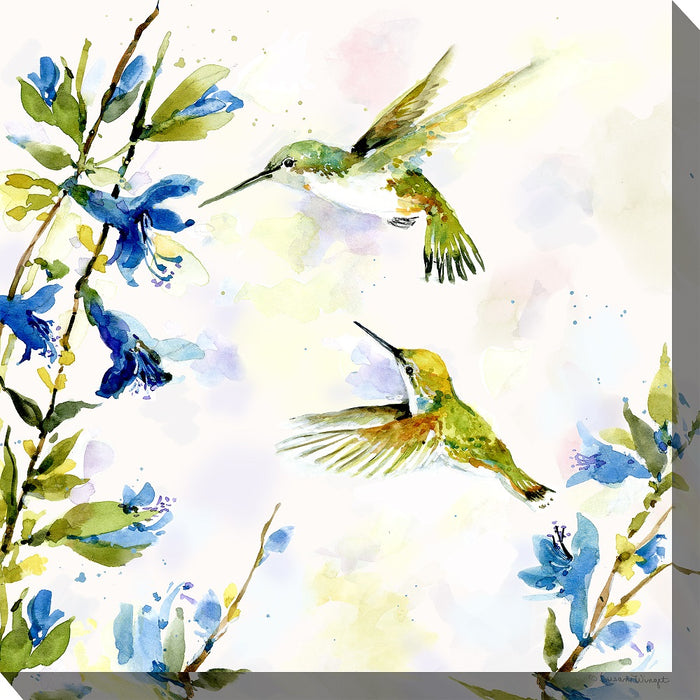 Outdoor Canvas Art 24x24 Hummingbird Duet