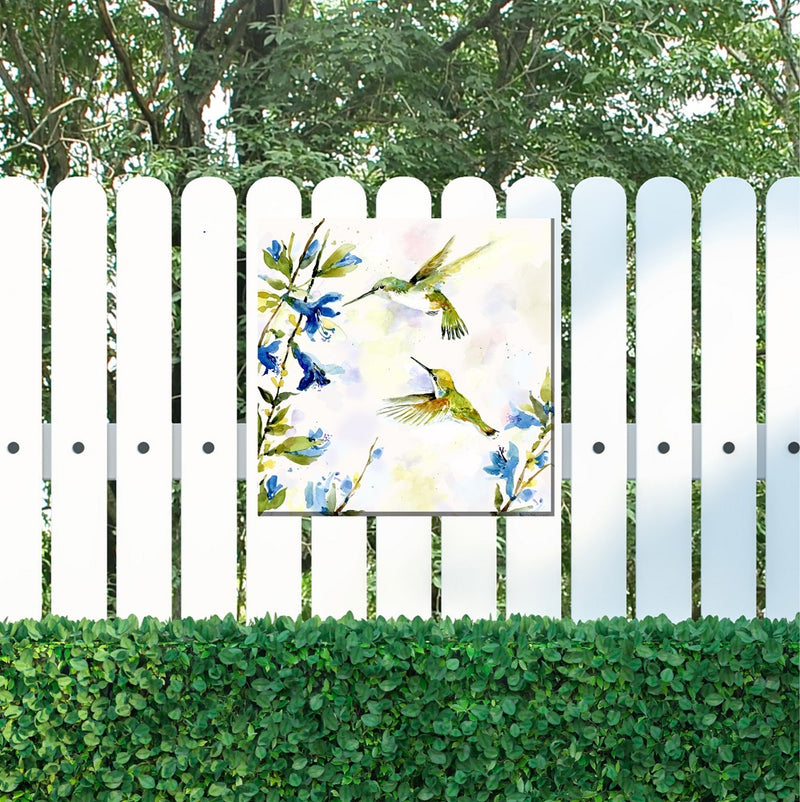 Outdoor Canvas Art 24x24 Hummingbird Duet