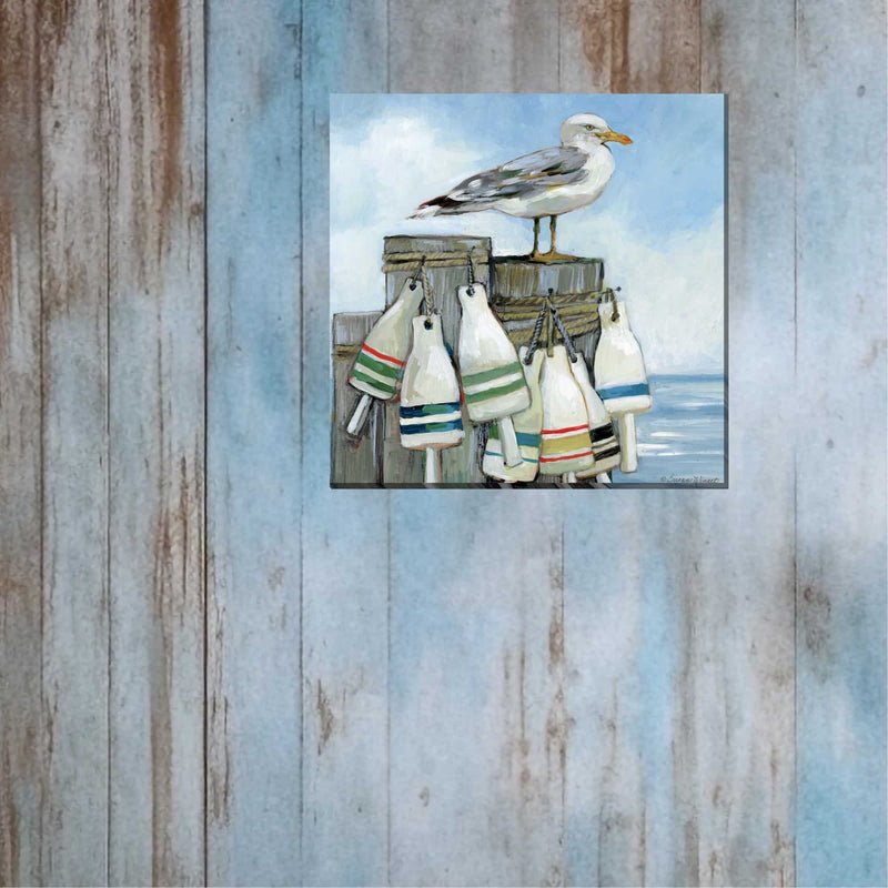 Outdoor Canvas Art 24x24 Seagull Pier