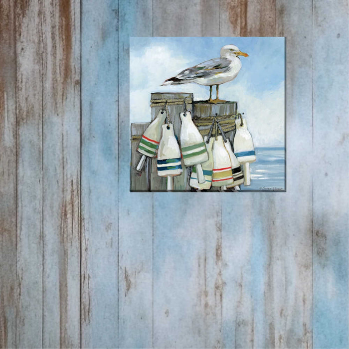 Outdoor Canvas Art 24x24 Seagull Pier