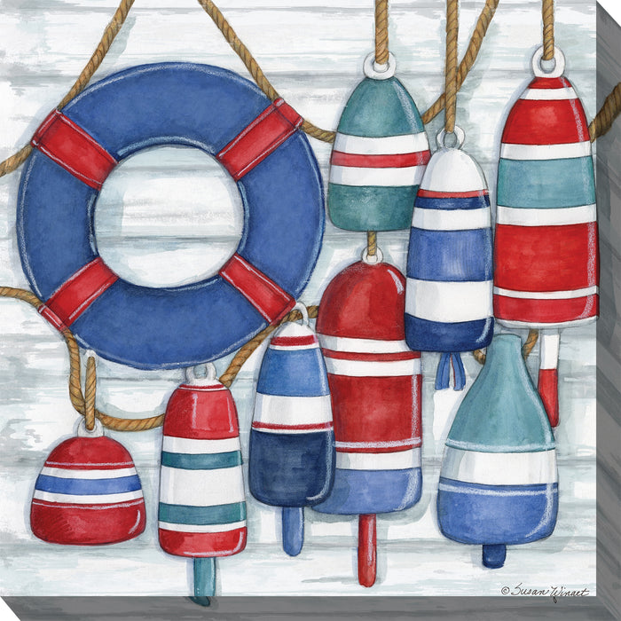 Outdoor Canvas Art 24x24 Patriotic Buoys