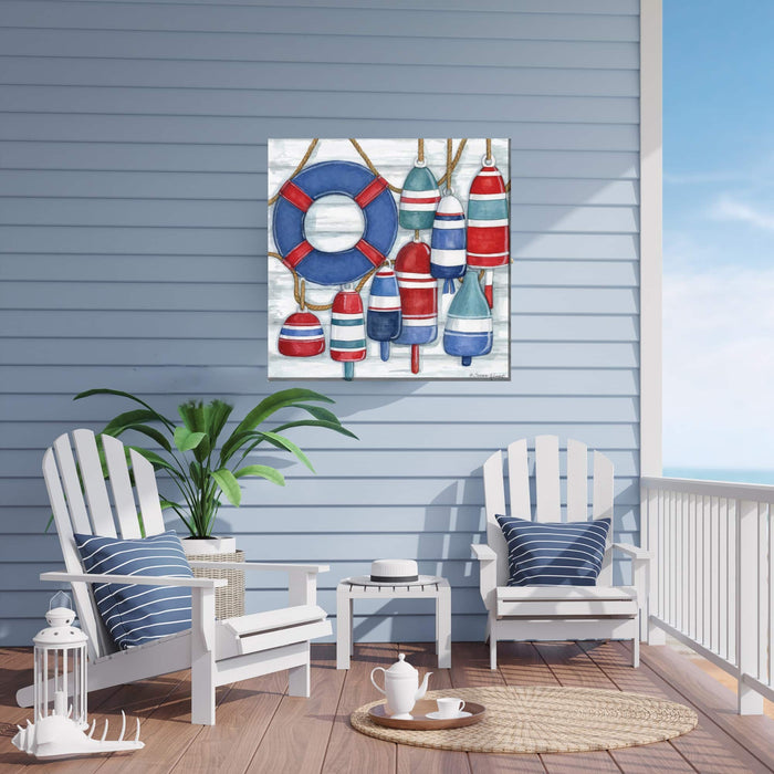 Outdoor Canvas Art 24x24 Patriotic Buoys