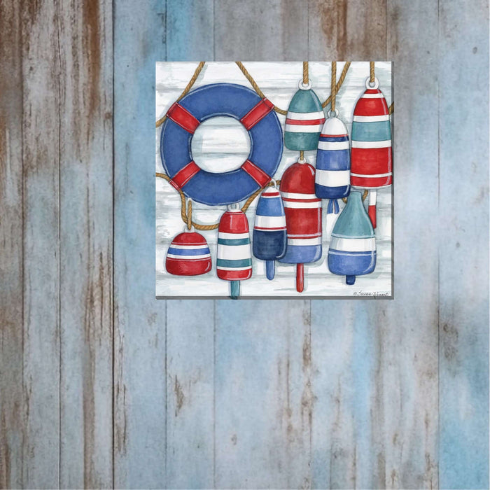 Outdoor Canvas Art 24x24 Patriotic Buoys