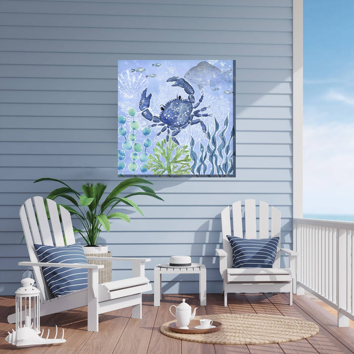 Outdoor Canvas Art 24x24 Blue Crab