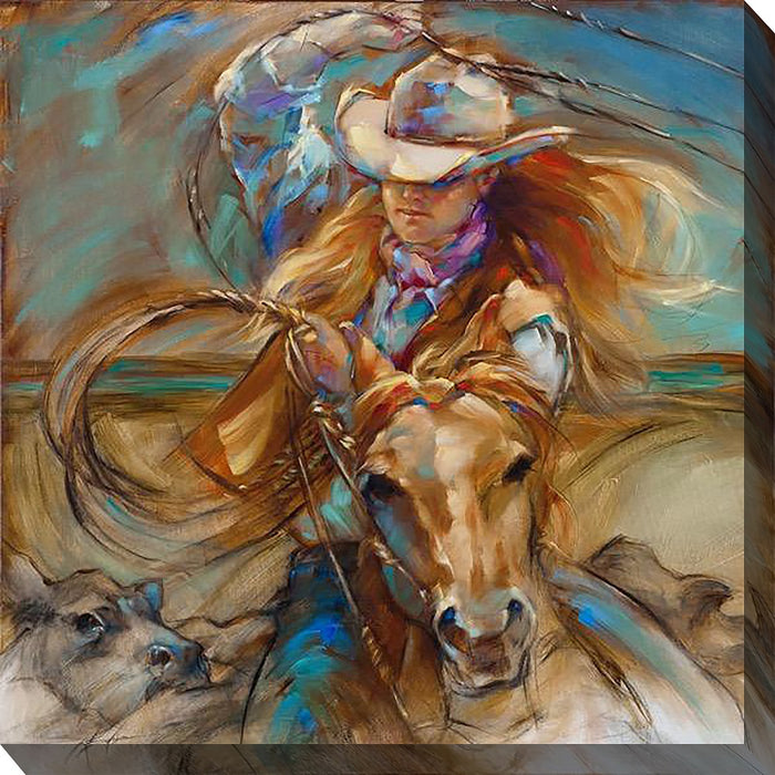 Outdoor Canvas Art 24x24 Cowgirl Up