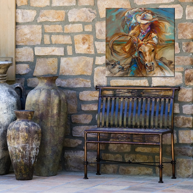 Outdoor Canvas Art 24x24 Cowgirl Up