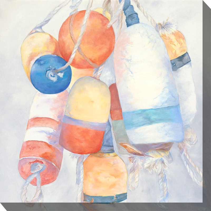 Outdoor Canvas Art 24x24 Pastel Buoys
