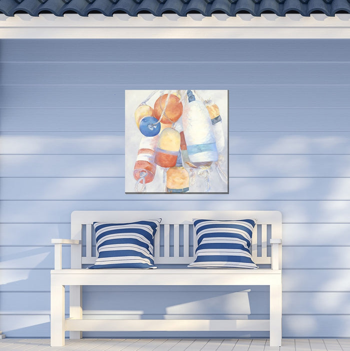 Outdoor Canvas Art 24x24 Pastel Buoys
