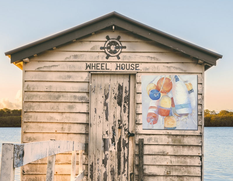 Outdoor Canvas Art 24x24 Pastel Buoys