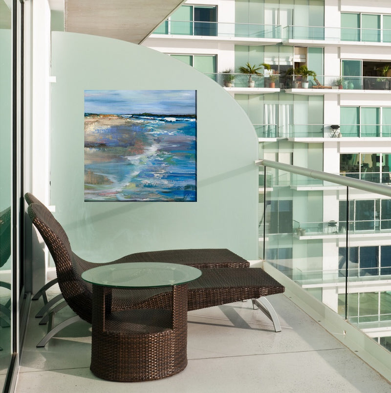 Outdoor Canvas Art 24x24 Beach Walk