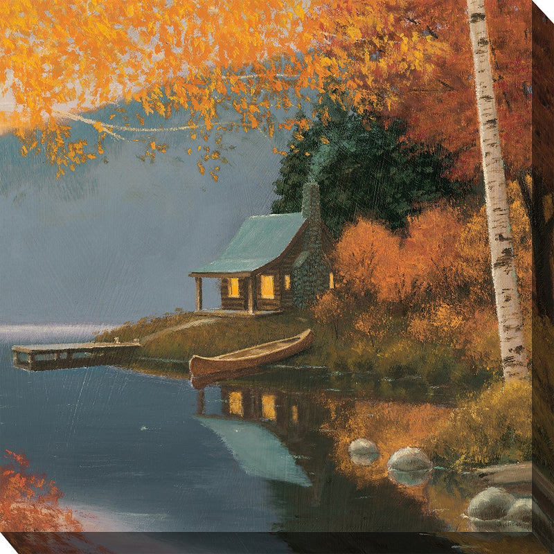 Outdoor Canvas Art 24x24 Cozy Cabin