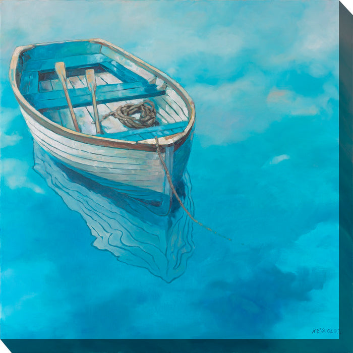 Outdoor Canvas Art 24x24 Rowboat Blues