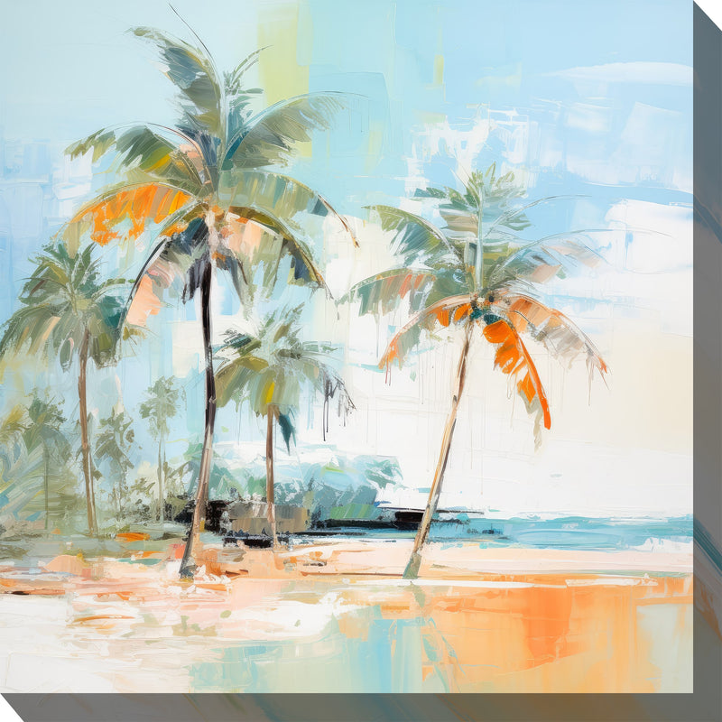 Outdoor Canvas Art 24x24 Palm Abstract