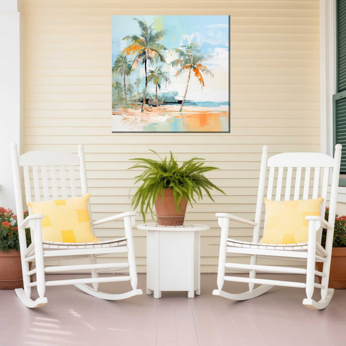Outdoor Canvas Art 24x24 Palm Abstract