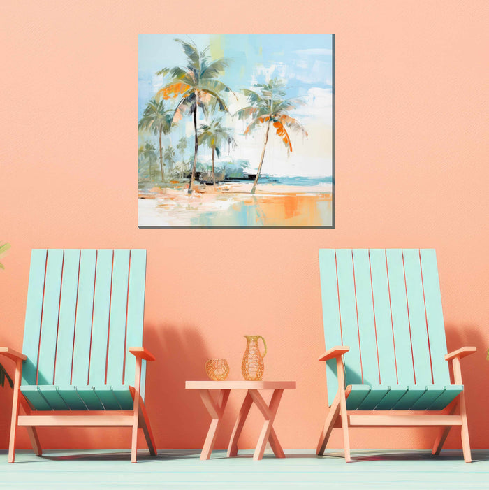 Outdoor Canvas Art 24x24 Palm Abstract