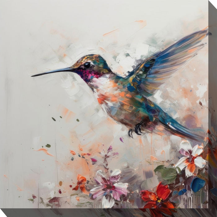 Outdoor Canvas Art 24x24 Hovering Hummer