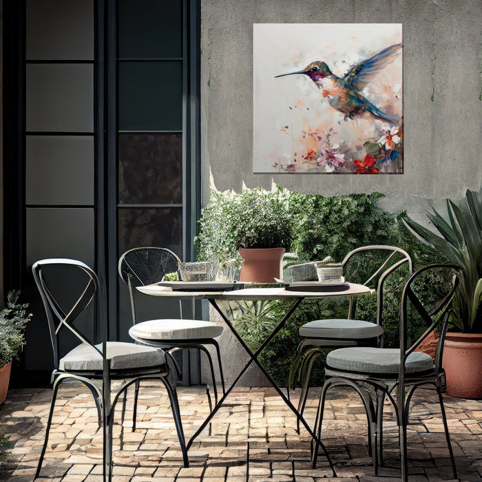 Outdoor Canvas Art 24x24 Hovering Hummer