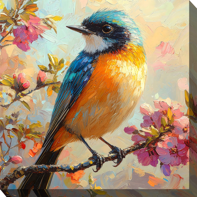 Outdoor Canvas Art 24x24 Bird and Blossom