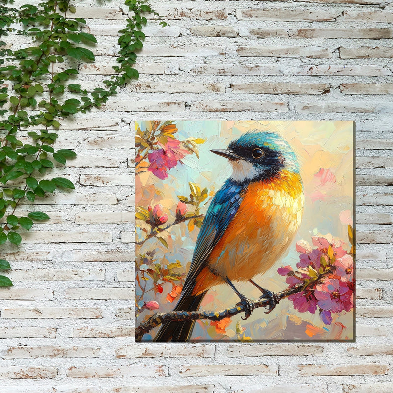 Outdoor Canvas Art 24x24 Bird and Blossom