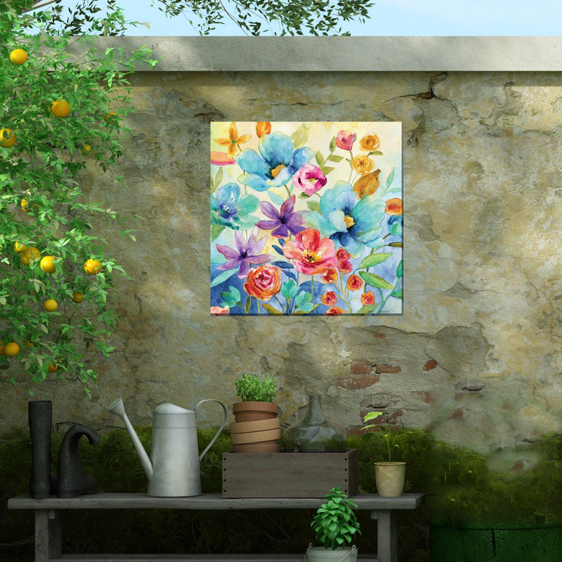 Outdoor Canvas Art 24x24 Floral Medley
