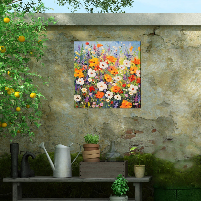 Outdoor Canvas Art 24x24 Mosaic Meadow