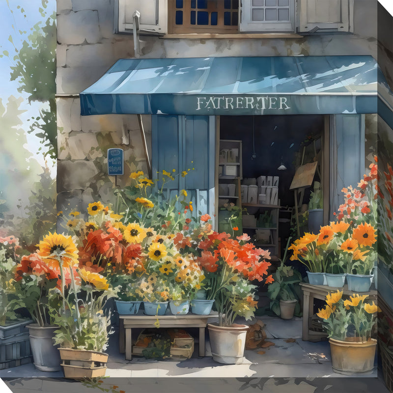 Outdoor Canvas Art 24x24 Village Shop