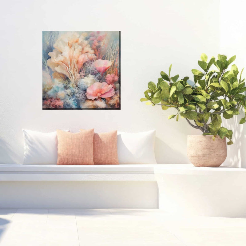 Outdoor Canvas Art 24x24 Soft Coral No. 1
