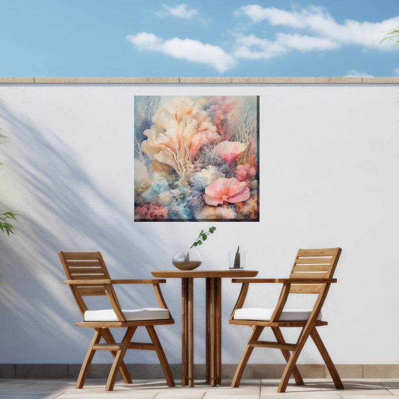 Outdoor Canvas Art 24x24 Soft Coral No. 1