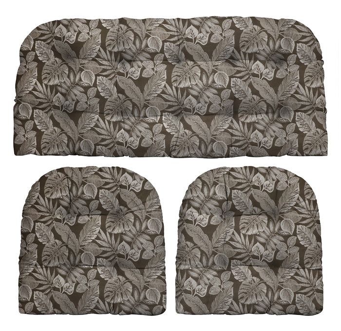 3-Piece Wicker Tufted Cushion Set | All-Weather Spun Fabric