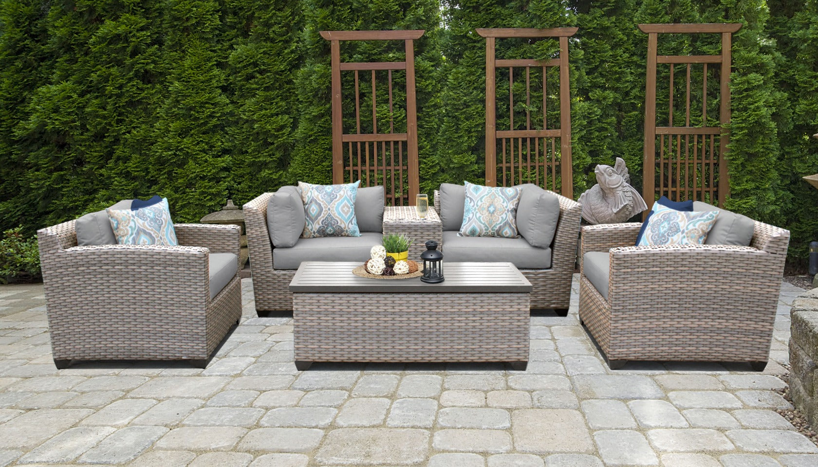 TK Classics FLORENCE-06d Florence 6 Piece Outdoor Wicker Patio