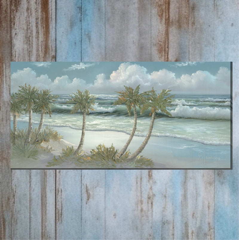 Outdoor Canvas Art 48x24 Swaying Palms